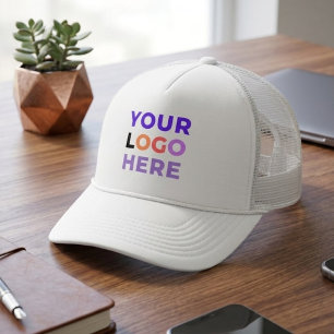 Custom Company Logo Here   Business Employee Staff Trucker Hat