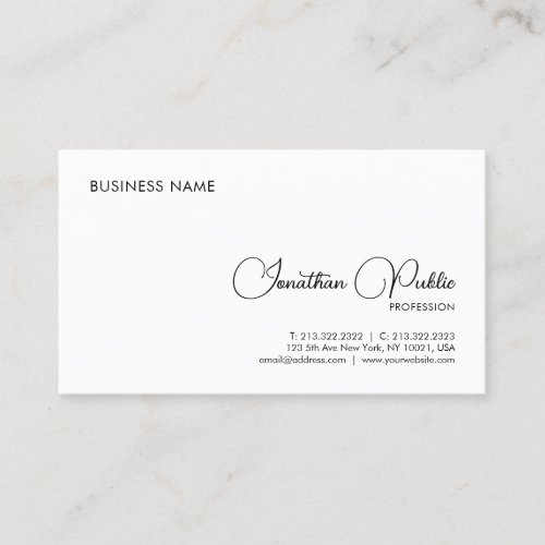Custom Company Logo Here Typography Business Card