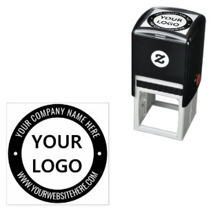 Custom Company Logo Info Color Round Stamp Example