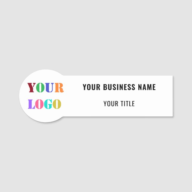 Custom Company Logo Info Your Business Name Tag (Front)
