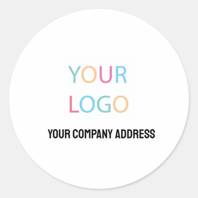Custom Company Logo Information Classic Round Sticker (Front)