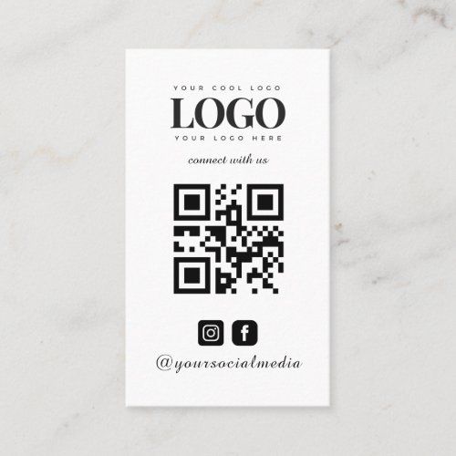 Custom Company Logo  Instagram Facebook QR Code Business Card