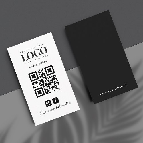 Custom Company Logo  Instagram Facebook QR Code Business Card