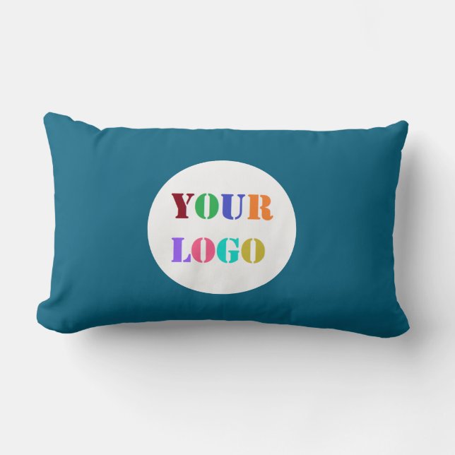 Custom Company Logo Lumbar Pillow Choose Colors (Front)