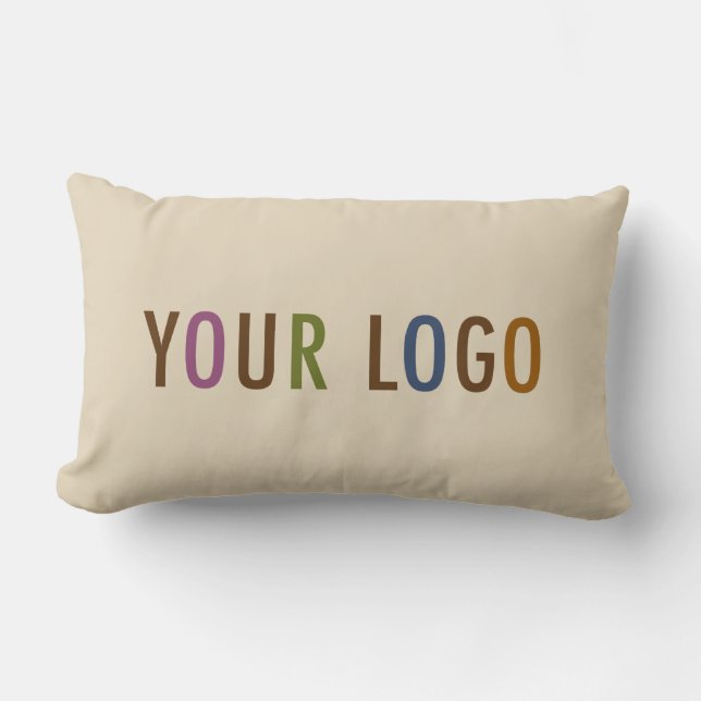 Custom Company Logo Lumbar Pillow Promotional (Front)