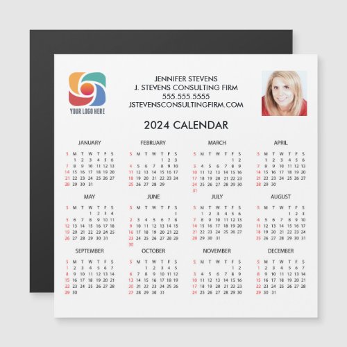 Custom Company Logo Marketing 2024 Calendar Magnet