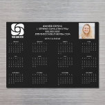 Custom Company Logo Marketing 2025 Calendar Magnet<br><div class="desc">This modern business magnetic calendar is custom made with your professional company name under the the agent name in chic typography. This minimalist black and white calendar magnet features your logo on one side and personalized photo on the other. Contemporary marketing tools for a corporation in 2025. The weeks start...</div>