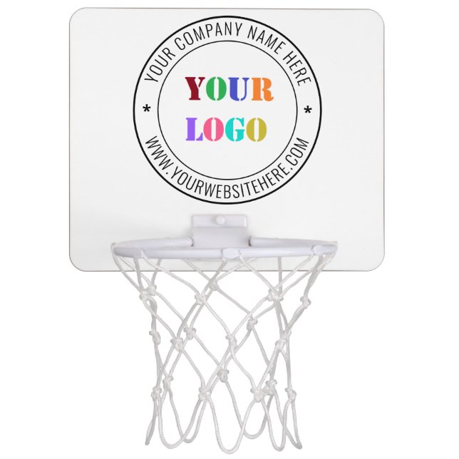 Custom Company Logo Mini Basketball Hoop Template (Front)