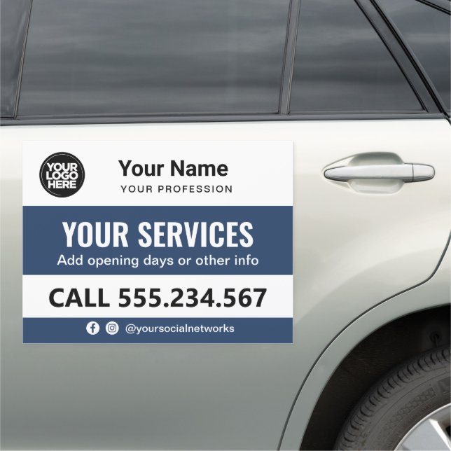 Custom Company Logo Mobile Ad Promotional Car Magnet (In Situ)