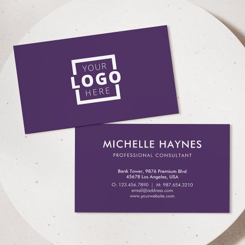 Custom Company Logo Modern Corporate Business Card