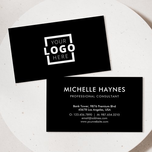 Custom Company Logo Modern Corporate Business Card