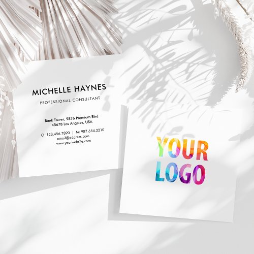 Custom Company Logo Modern Corporate Square Business Card