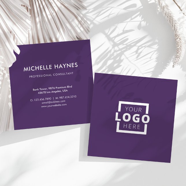 Custom Company Logo Modern Corporate Square Business Card (Creator Uploaded)