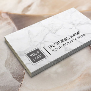 Custom Company Logo Modern Marble Corporate Business Card