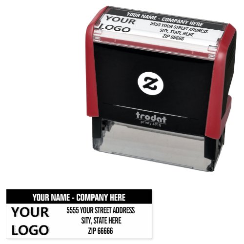Custom Company Logo Name Address Self_inking Stamp