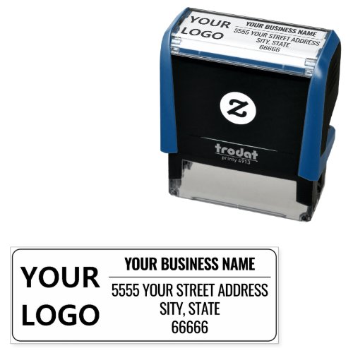Custom Company Logo Name Address Self_Inking Stamp