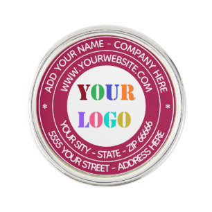 Custom Company Logo Name Address Website Lapel Pin