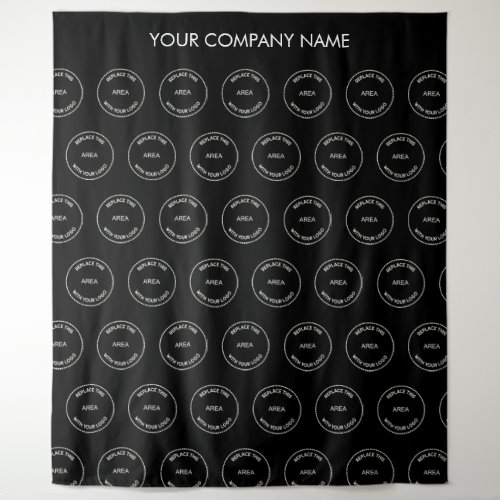 Custom Company Logo Name Black Photo Backdrop