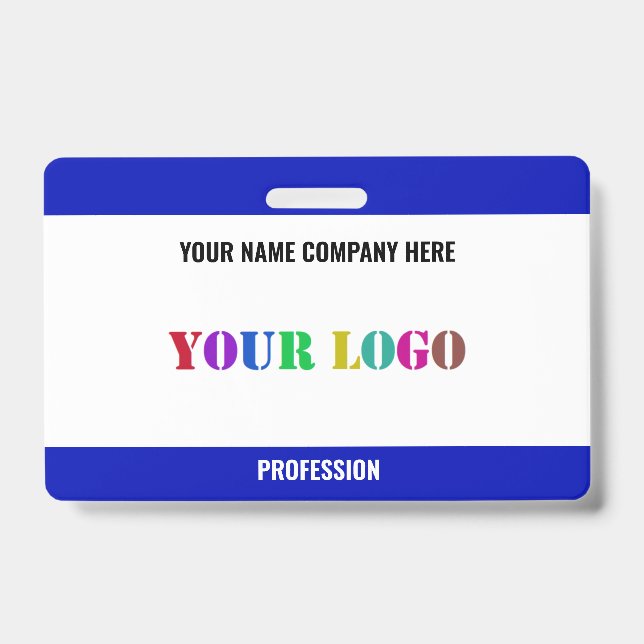 Custom Company Logo Name Business Badge Template (Front)