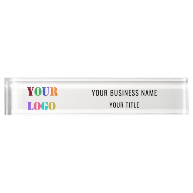 Custom Company Logo Name Business Desk Name Plate (Front)