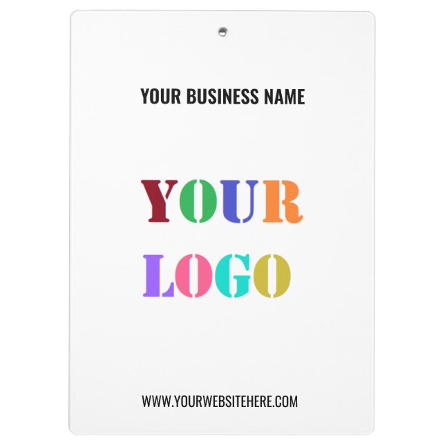 Custom Company Logo Name Info Business Clipboard (Back)