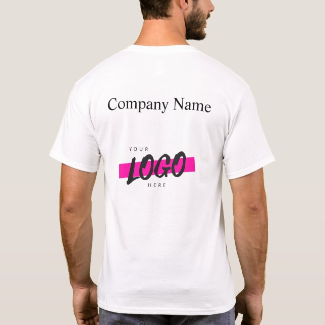 Custom Company Logo Name Promotional work T-Shirt (Back)