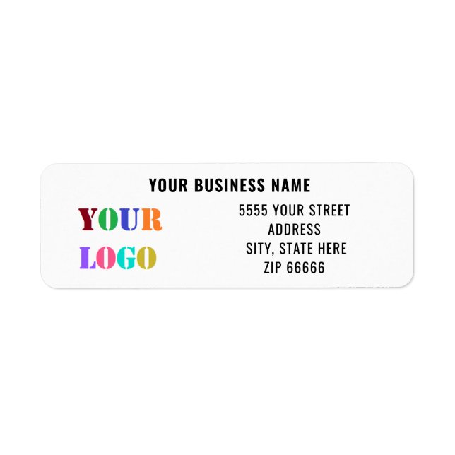 Custom Company Logo Name Return Address Label (Front)
