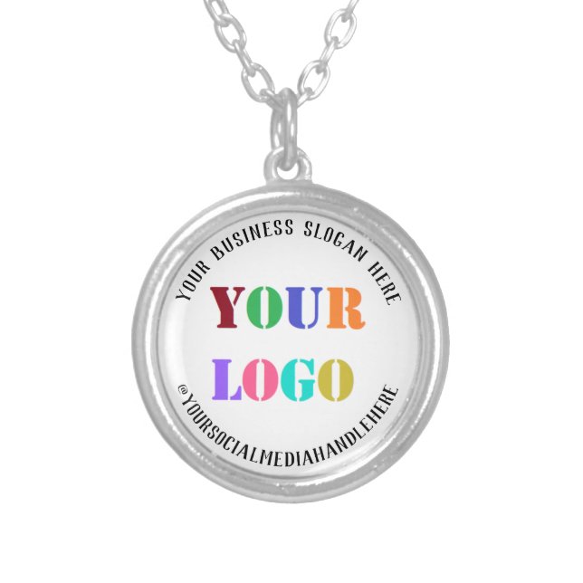 Custom Company Logo Name Social Media Necklace (Front)