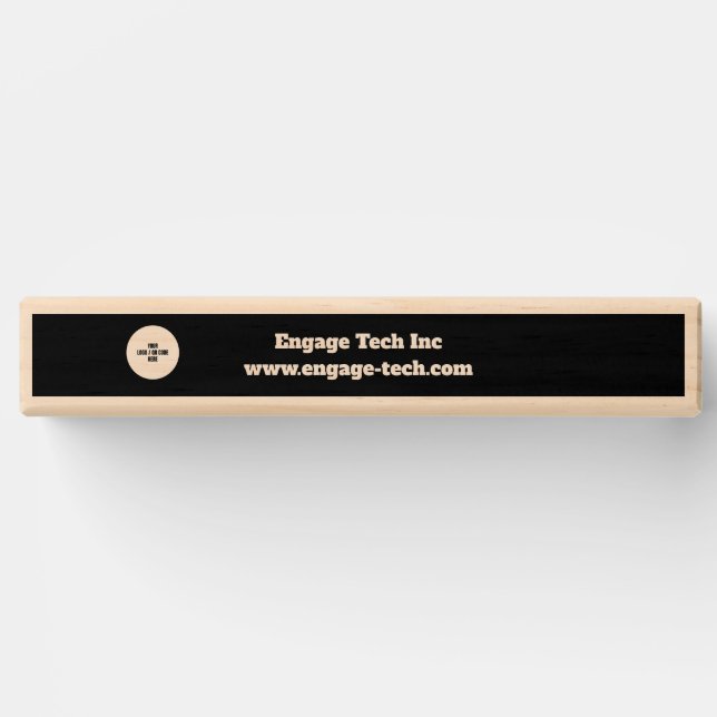 Custom Company Logo | Name | Stylish Black Modern Topple Tower (Front)