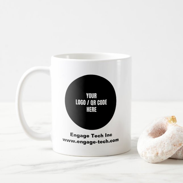 Custom Company Logo | Name | Stylish Modern Coffee Mug (With Donut)
