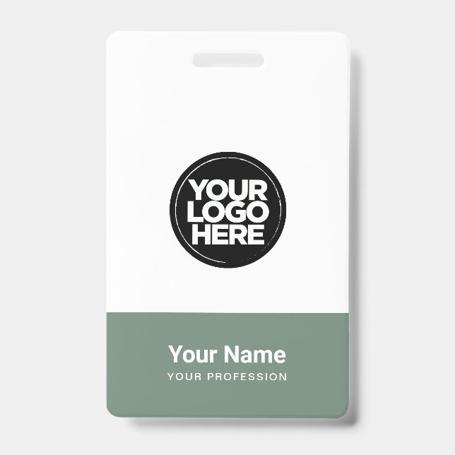 Custom Company Logo Name Title Bar Code Badge (Front)