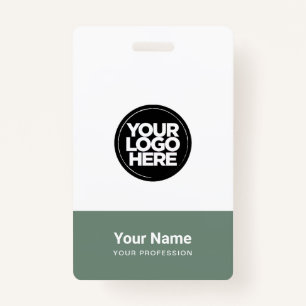 Custom Company Logo Name Title Bar Code Badge