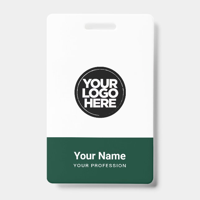 Custom Company Logo Name Title Bar Code Badge (Front)