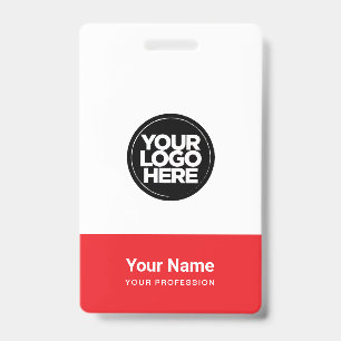 Custom Company Logo Name Title Bar Code Badge