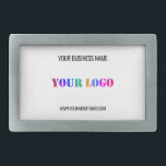 Custom Company Logo Name Website Belt Buckle<br><div class="desc">Custom Colors and Fonts - Design Your Own Personalized Belt Buckle with Your Company Logo Name Website or Custom Text Promotional Business or Modern Personal Belt Buckles / Gift - Add Your Logo - Image - Photo or QR Code / Name - Company / Website or E-mail or Phone -...</div>