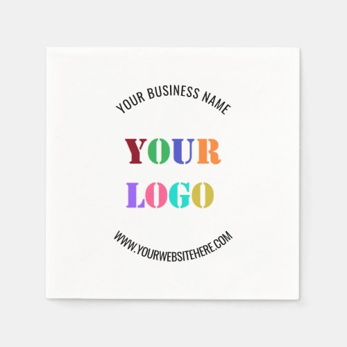 Custom Company Logo Name Website Business Napkins