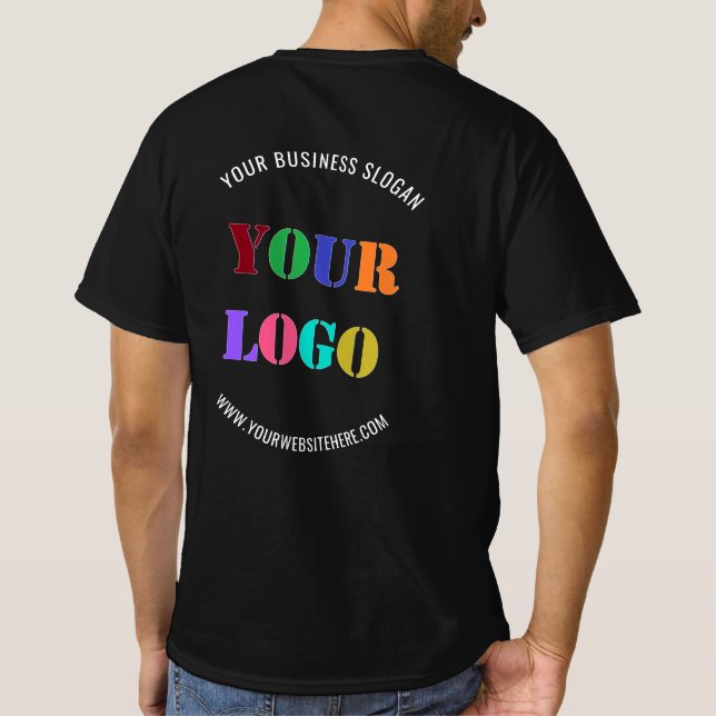 Custom Company Logo Name Website Business T-Shirt (Back)