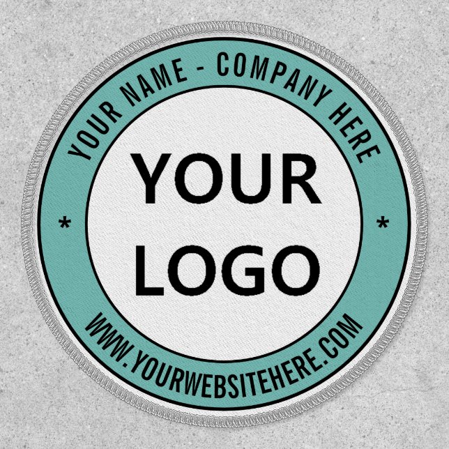 Custom Company Logo Name Website Round Patch (Front)