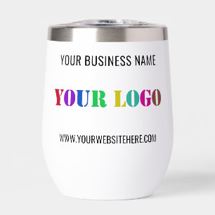 Custom Company Logo Name Website Your Business Thermal Wine Tumbler