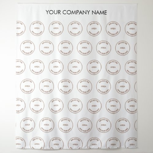 Custom Company Logo Name White Photo Backdrop