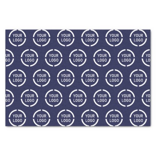 Custom company logo navy blue branded tissue paper