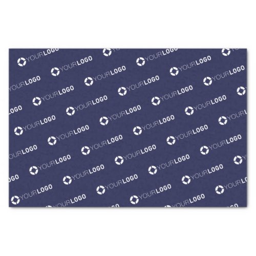 Custom company logo navy blue branded tissue paper