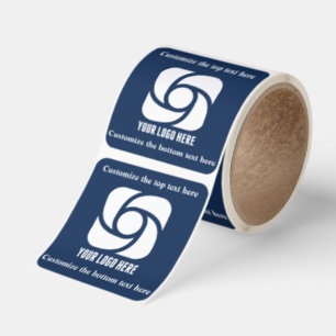 Custom Company Logo Navy Blue Marketing Square Sticker