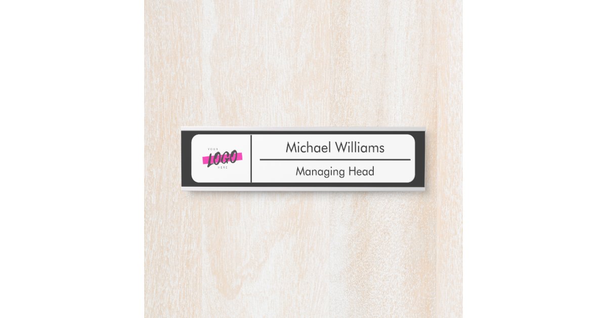Custom Company Logo Office Door title name Door Sign | Zazzle