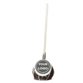 Custom Company Logo on Black Business Event Cake Pops (Front)