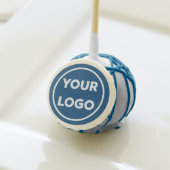 Custom Company Logo on Blue Business Event Cake Pops (Front Insitu)