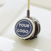 Custom Company Logo on Navy Blue Business Event Cake Pops (Front Insitu)