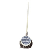 Custom Company Logo on Navy Blue Business Event Cake Pops (Front)