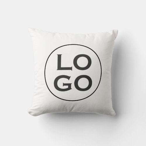 Custom Company Logo or Image on White Throw Pillow