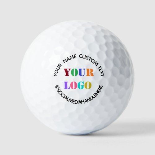 Custom Company Logo or Photo and Text Golf Balls
